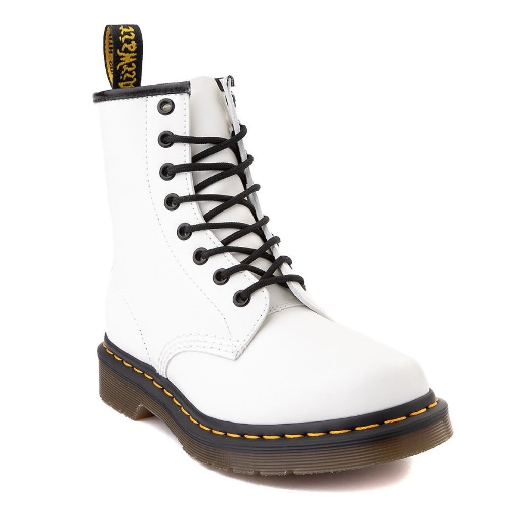Dr. Martens 1460 White Smooth 8-eye Leather Combat Boot Size 5 (Women)